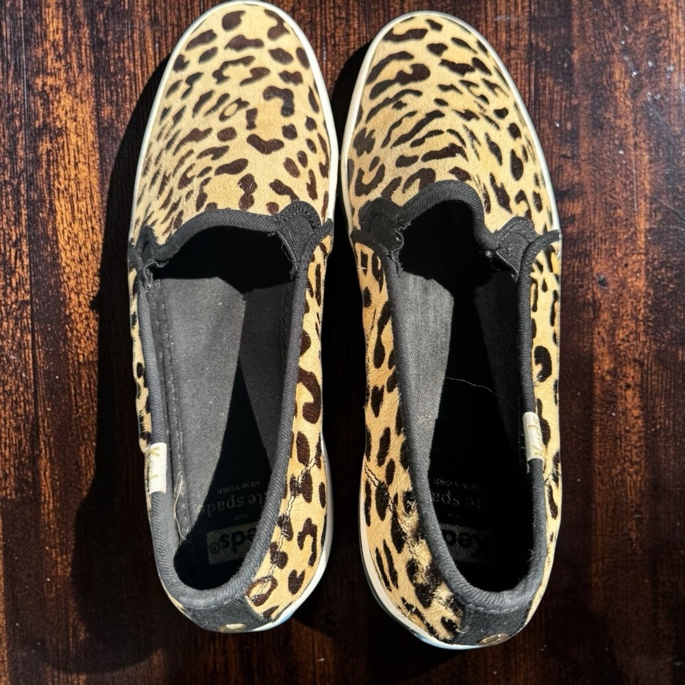 Keds x Kate Spade New York Double Decker Leopard Print Calf  Slip on sneakers 9 - Picture 4 of 16